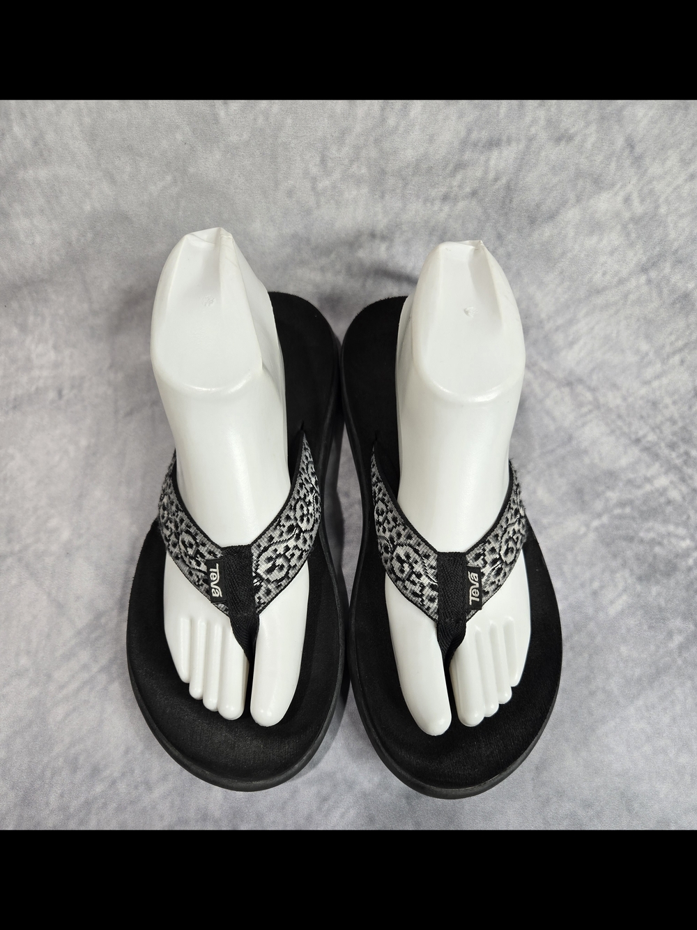 Teva Black Patterned Women's Flip Flop Sandals